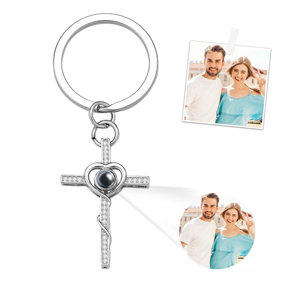 Custom Projection Keychain Love Cross Creative Gift - soufeeluk