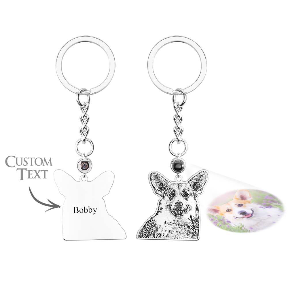 Personalised photo projection keychain Creative Engraved Keychain  Anniversary Gifts - soufeeluk