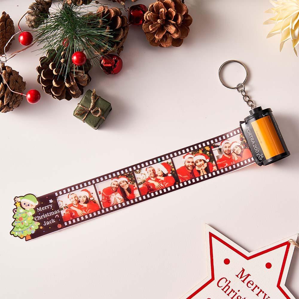 Custom Photo Film Roll Keychain with Pictures Camera Keychain Christmas Day Gift - soufeeluk