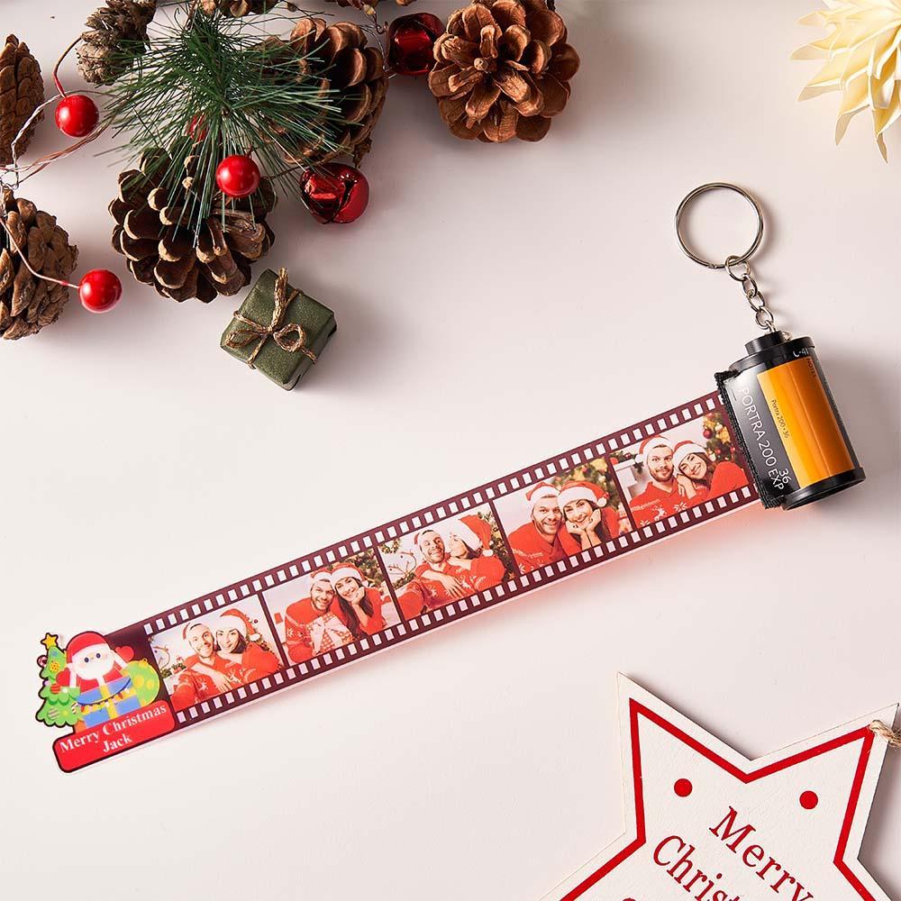 Custom Photo Film Roll Keychain with Pictures Camera Keychain Christmas Day Gift - soufeeluk