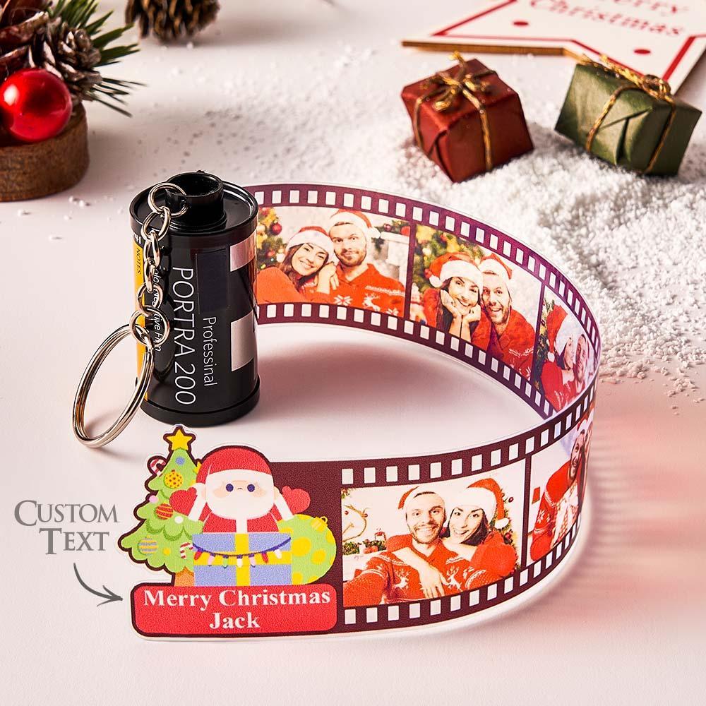Custom Photo Film Roll Keychain with Pictures Camera Keychain Christmas Day Gift - soufeeluk