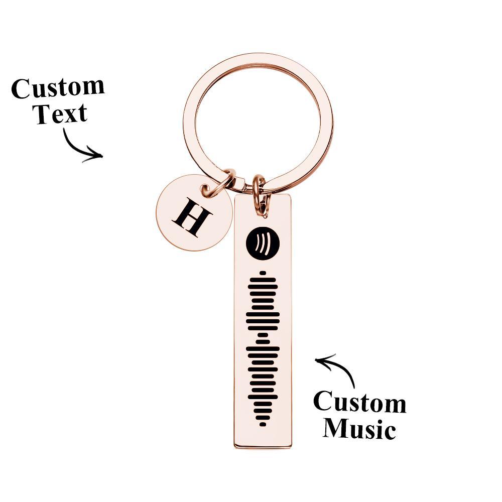Scannable Spotify Code Keychain With Engraved Circle Pendant Custom Music Song Keychain Gift - soufeeluk