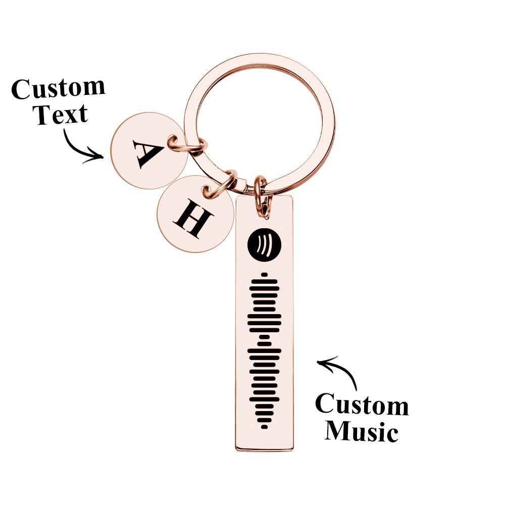 Scannable Spotify Code Keychain With Engraved Circle Pendant Custom Music Song Keychain Gift - soufeeluk