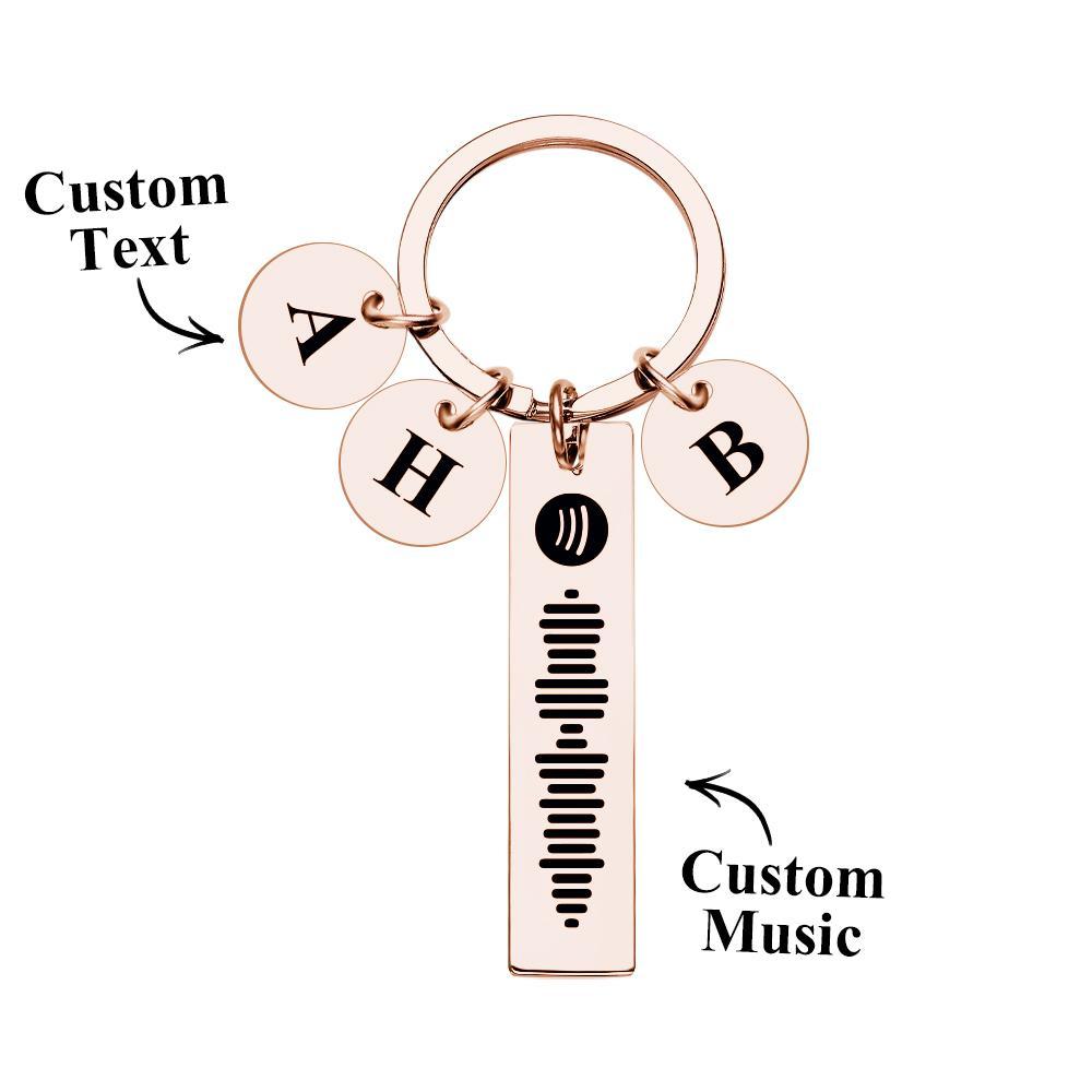 Scannable Spotify Code Keychain With Engraved Circle Pendant Custom Music Song Keychain Gift - soufeeluk