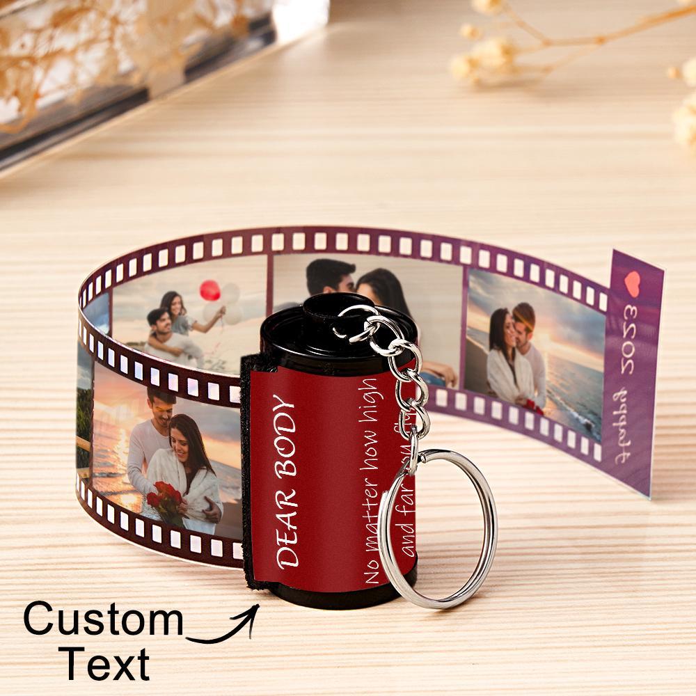Custom Text Colorful Roll Film Keychain Camera Keychain Meaningful Gifts For Couples - soufeeluk