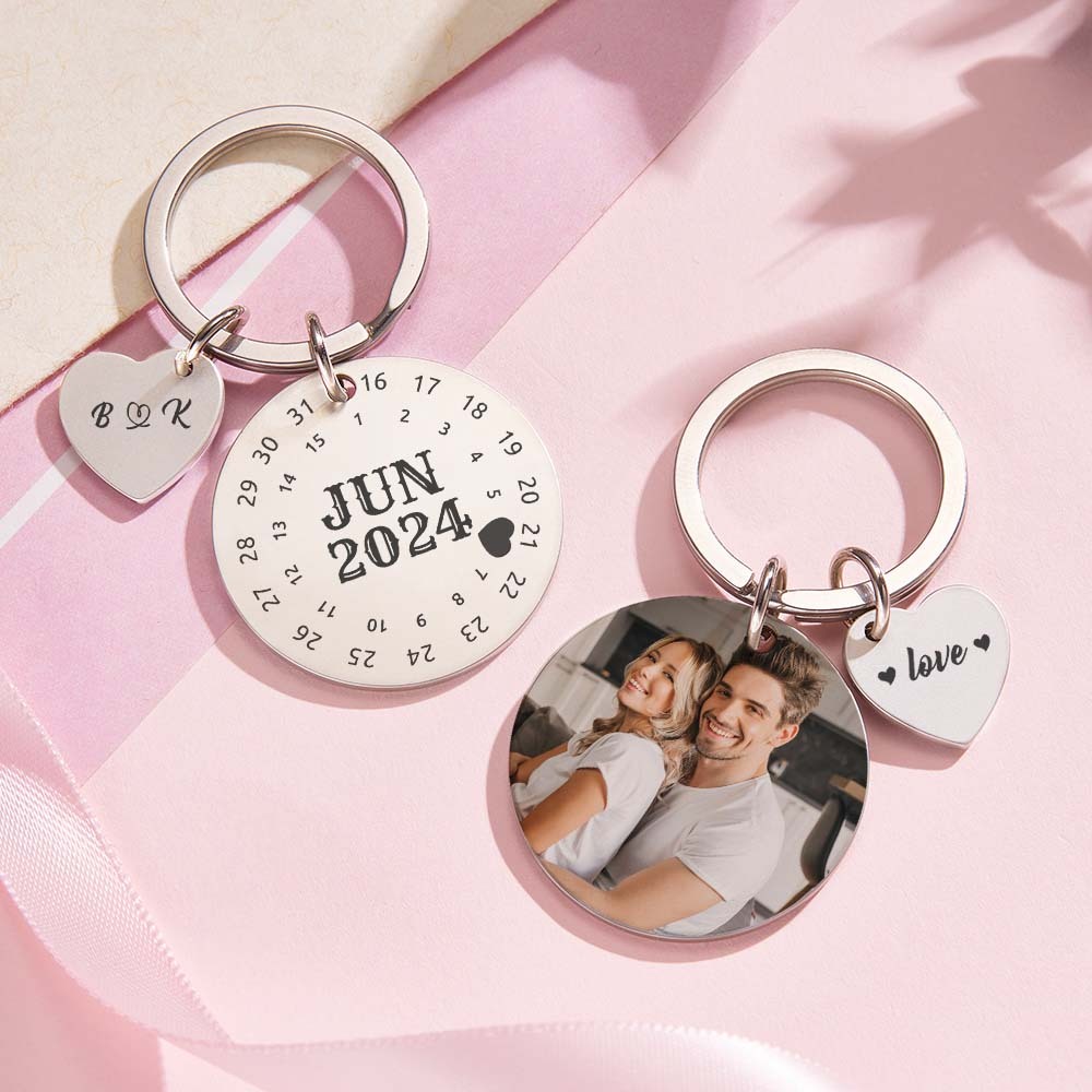 Personalized Calendar Keychain Significant Date Marker Valentine's Day Gifts For Couples