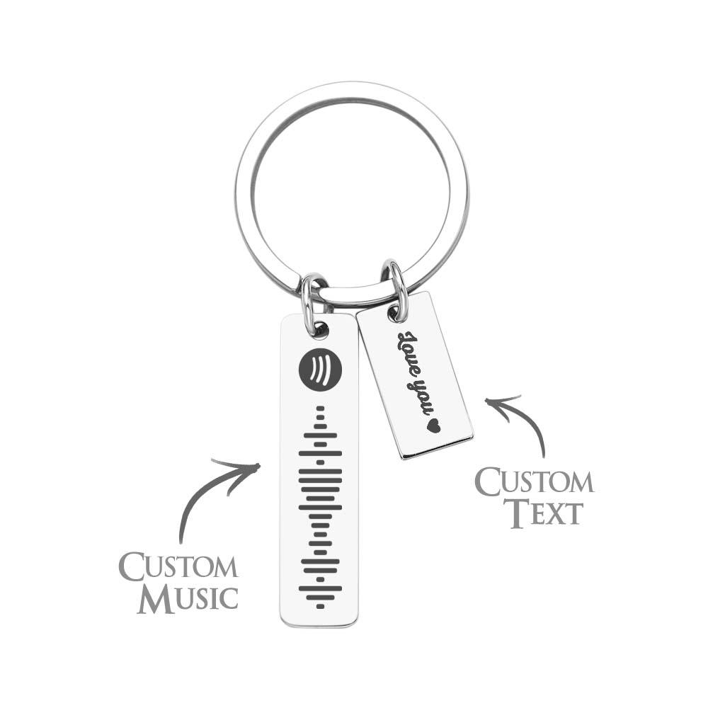 Custom Music Code Keychain Personalised Creative Name Scannable Spotify Code Keychain Gift For Her - soufeeluk