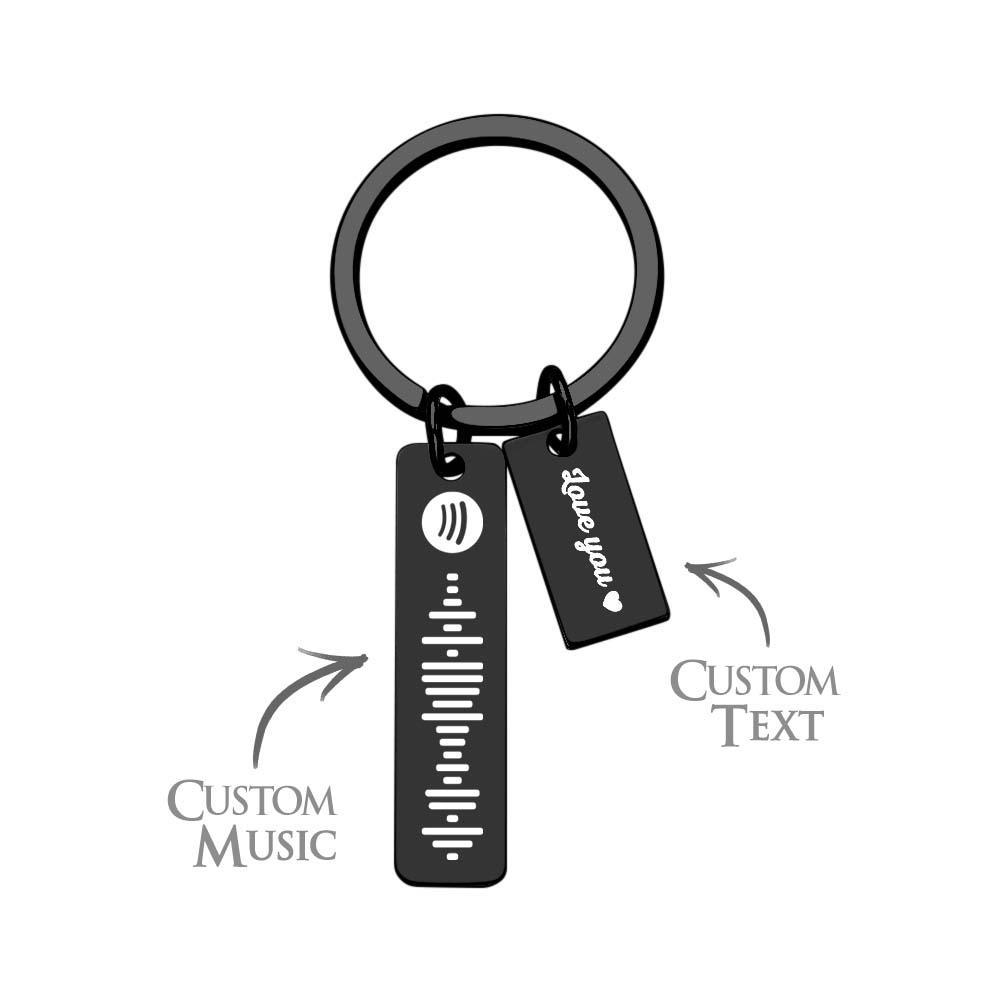 Custom Music Code Keychain Personalised Creative Name Scannable Spotify Code Keychain Gift For Her - soufeeluk