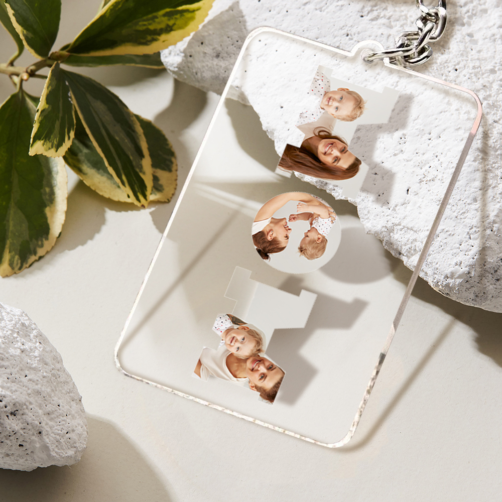 Personalized Photo Acrylic Keychain Anniversary Gift Father's Day Special Gift For DAD - soufeeluk