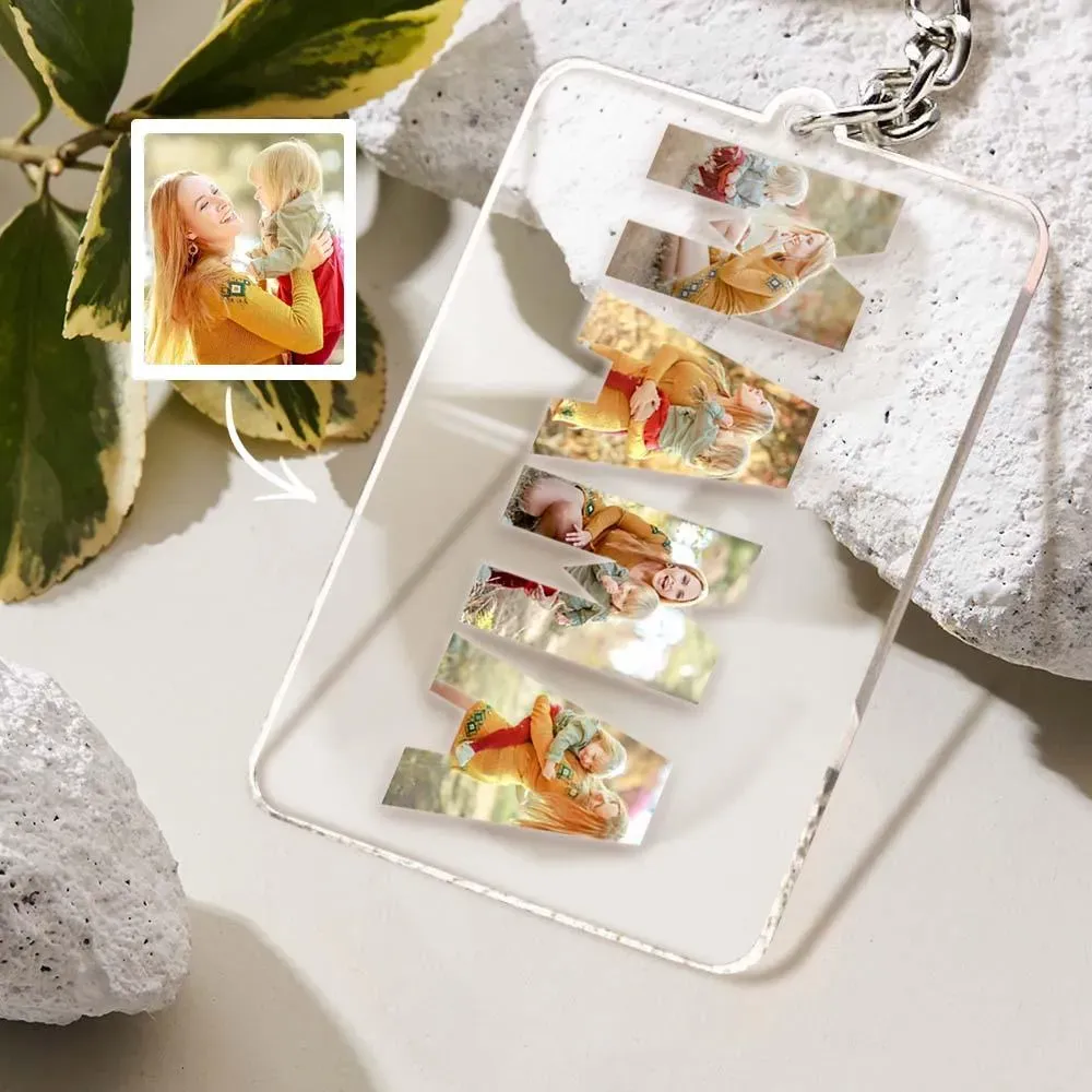 Personalised Photo Acrylic Keychain Anniversary Gift Mother's Day Special Gift For Mom
