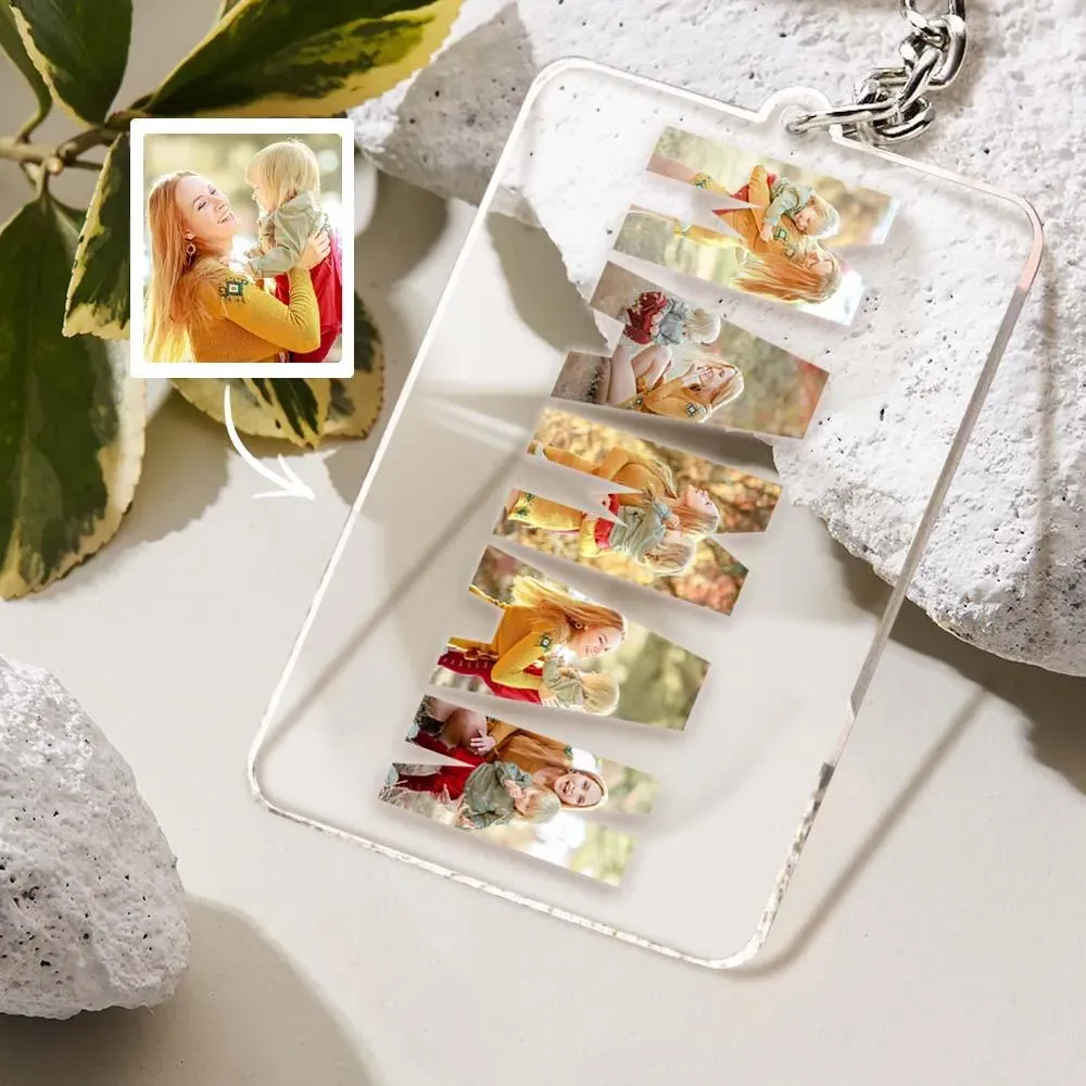 Personalised Photo Acrylic Keychain Anniversary Gift Mother's Day Special Gift For Mom