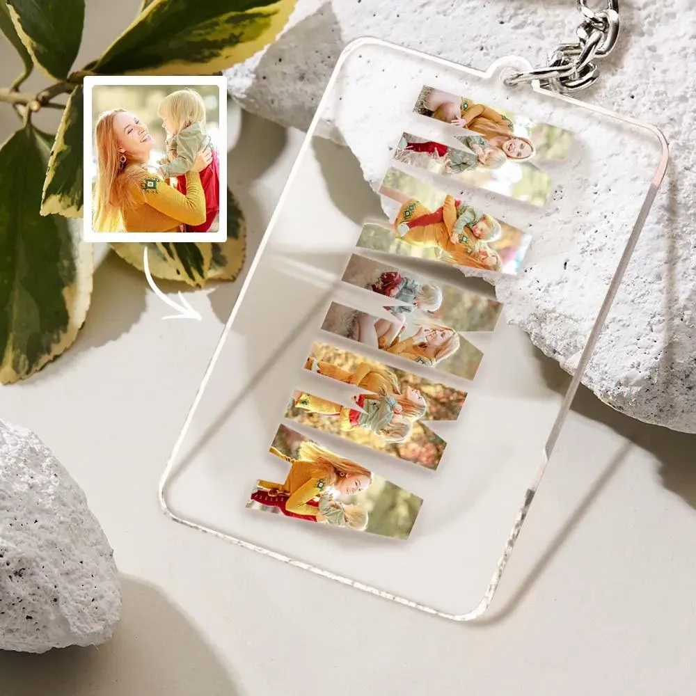 Personalised Photo Acrylic Keychain Anniversary Gift Mother's Day Special Gift For Mom