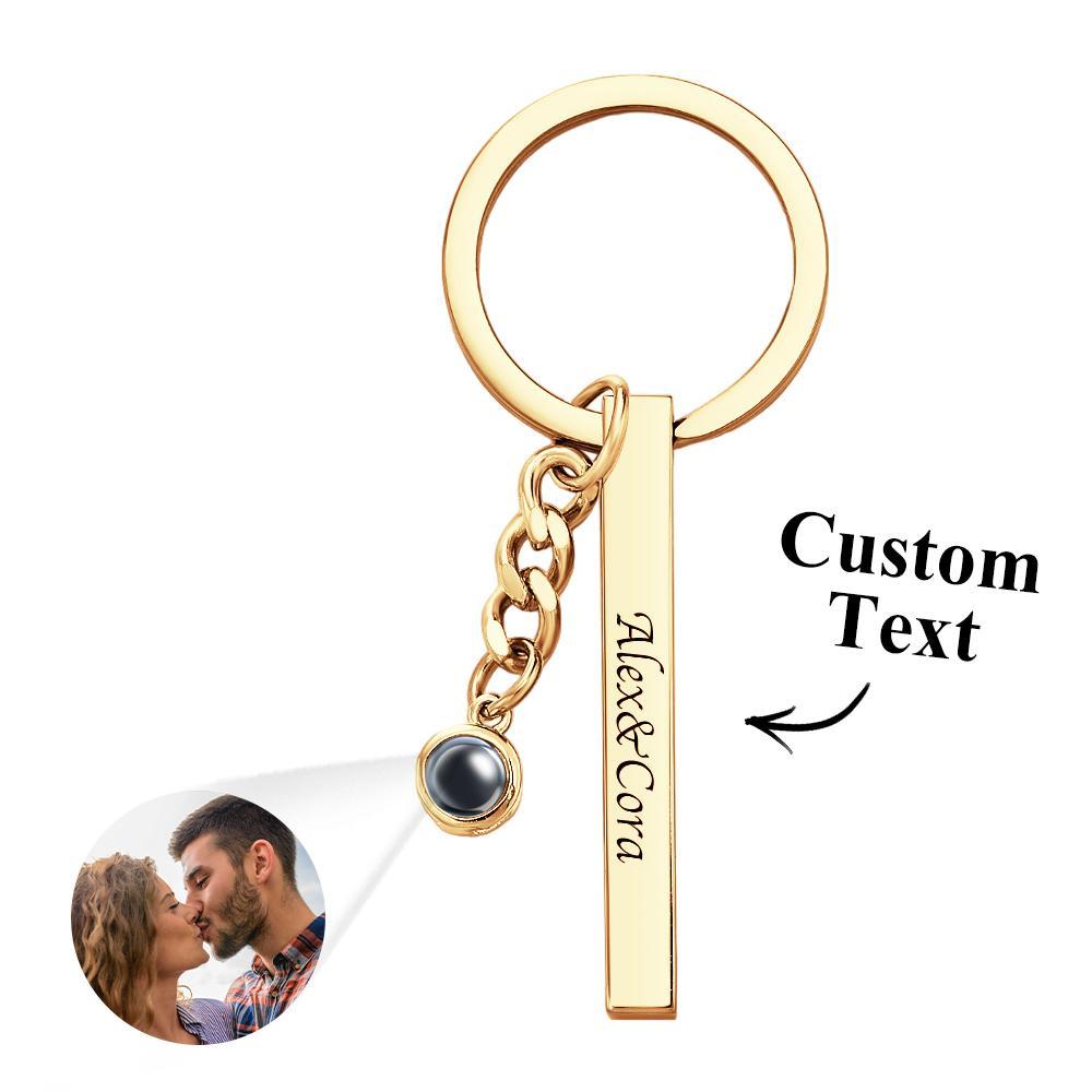 Custom Engraved Projection Keychain Simple Strip Gift - soufeeluk