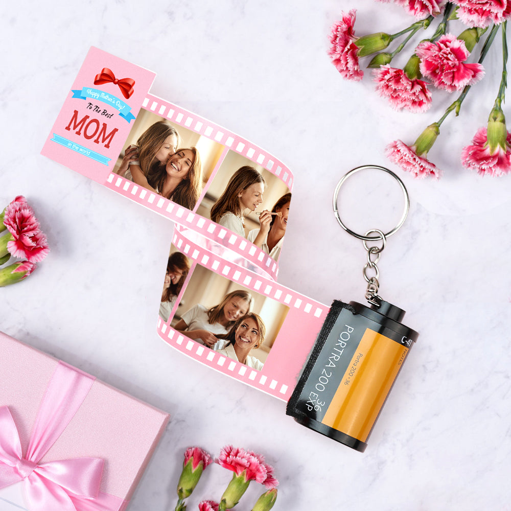 Custom Photo Film Roll Keychain Storyful The Best Mom Camera Keychain Mother's Day Gift - soufeeluk