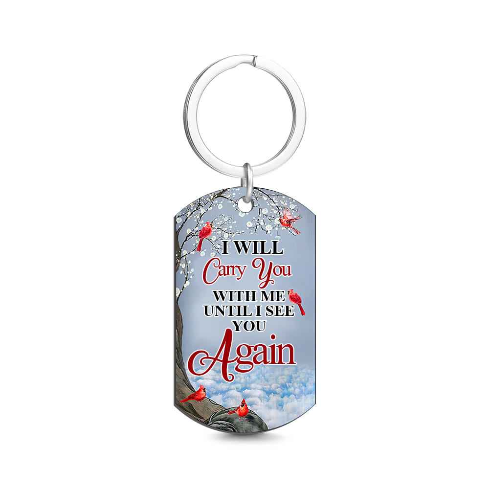 Custom Photo I'll Carry You - Memorial Gift For Family Personalised Aluminum Keychain - soufeeluk