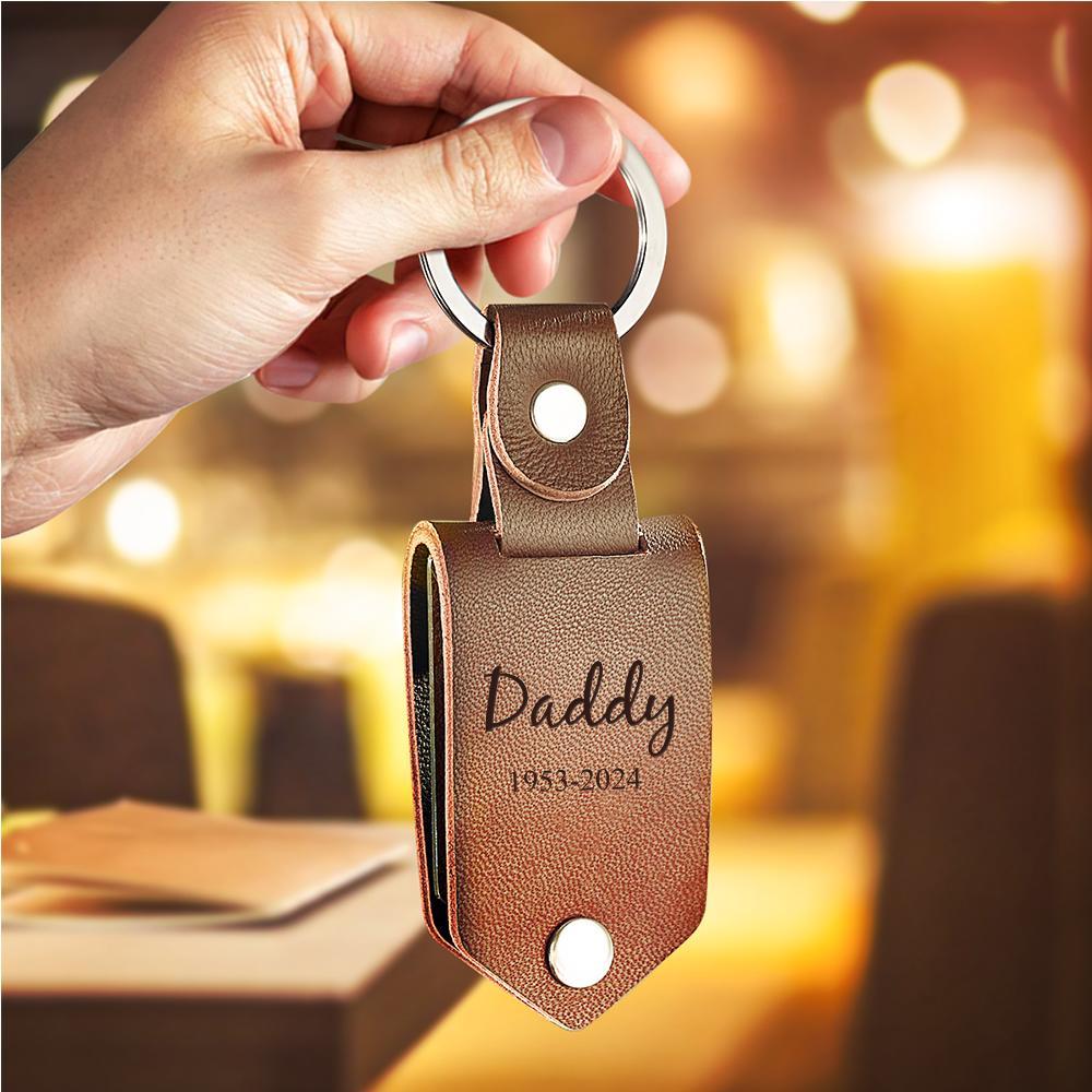 Custom Leather Photo Keychain Until I See You Again Unique Design Gift - soufeeluk