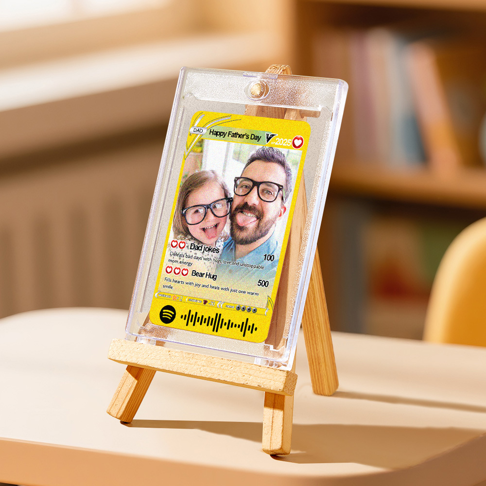 Custom Spotify Code Poke Card Custom Photo and Text Father's Day Gifts - soufeeluk