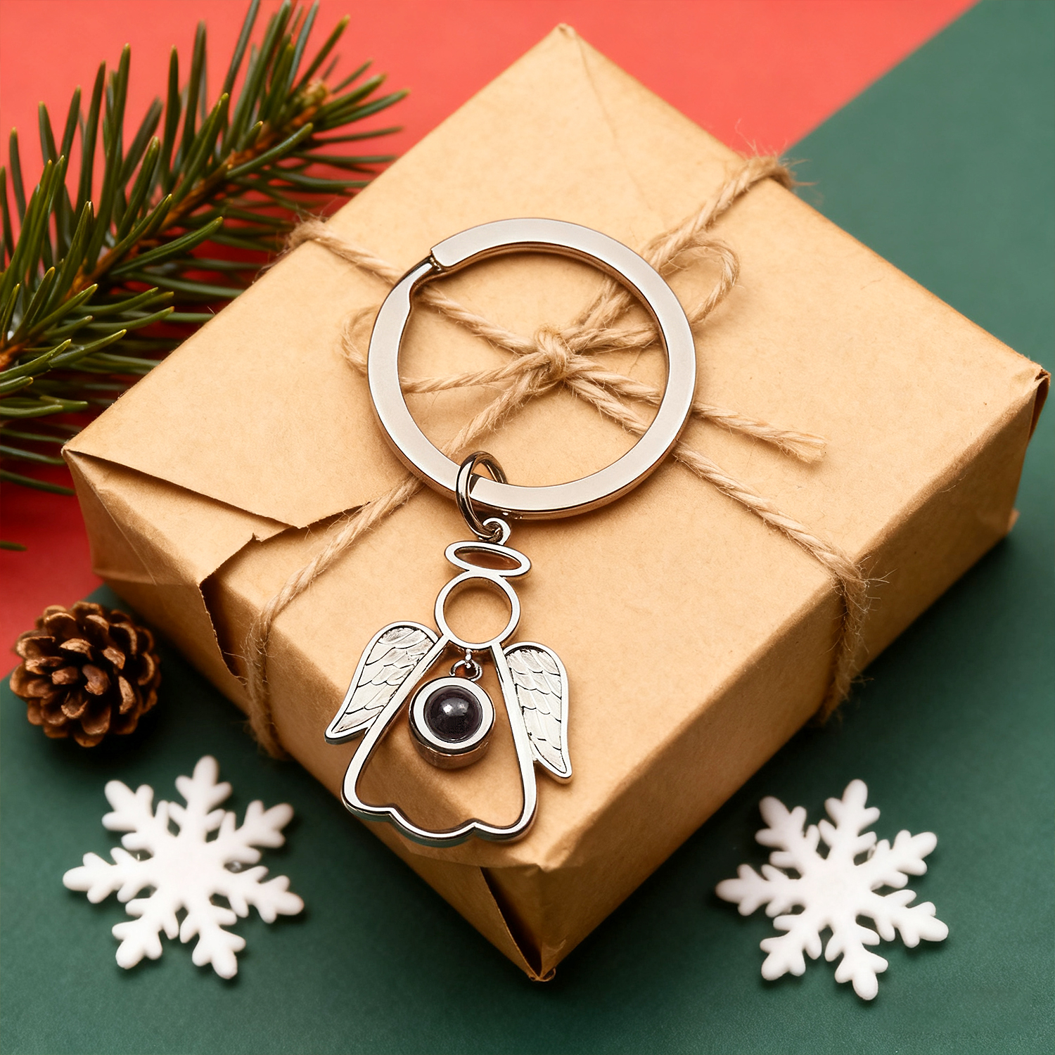 Custom Projection Keychain Angel Projection Photo Keychain Christmas Gift