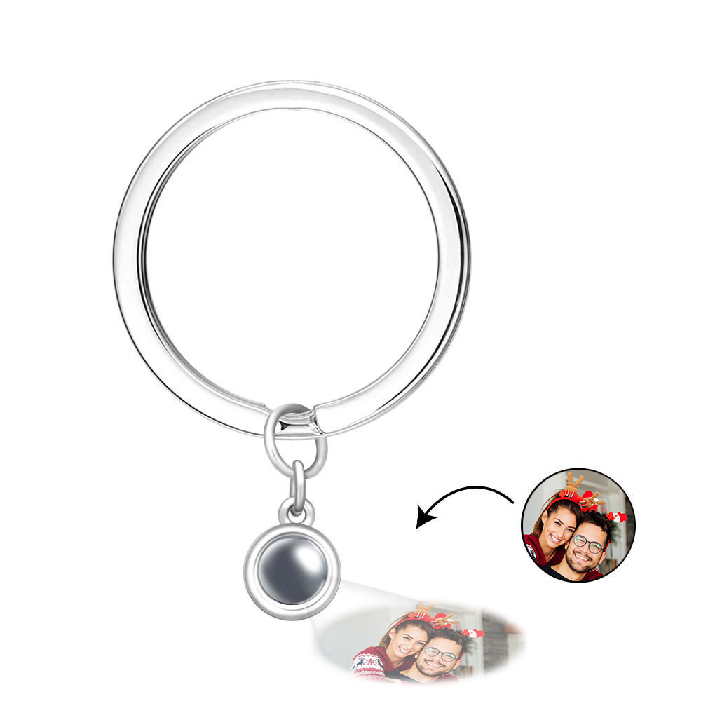 Custom Photo Projection Keychain Personalized Key Ring Exquisite Christmas Gifts For Couple