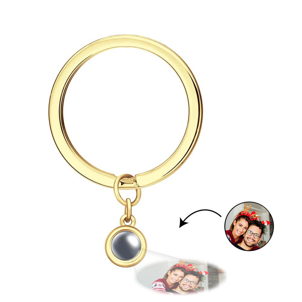 Custom Photo Projection Keychain Personalized Key Ring Exquisite Christmas Gifts For Couple - soufeeluk