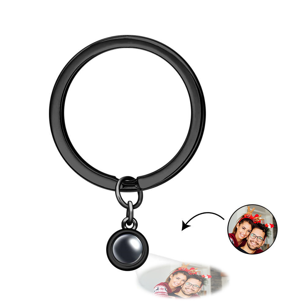 Custom Photo Projection Keychain Personalized Key Ring Exquisite Christmas Gifts For Couple - soufeeluk