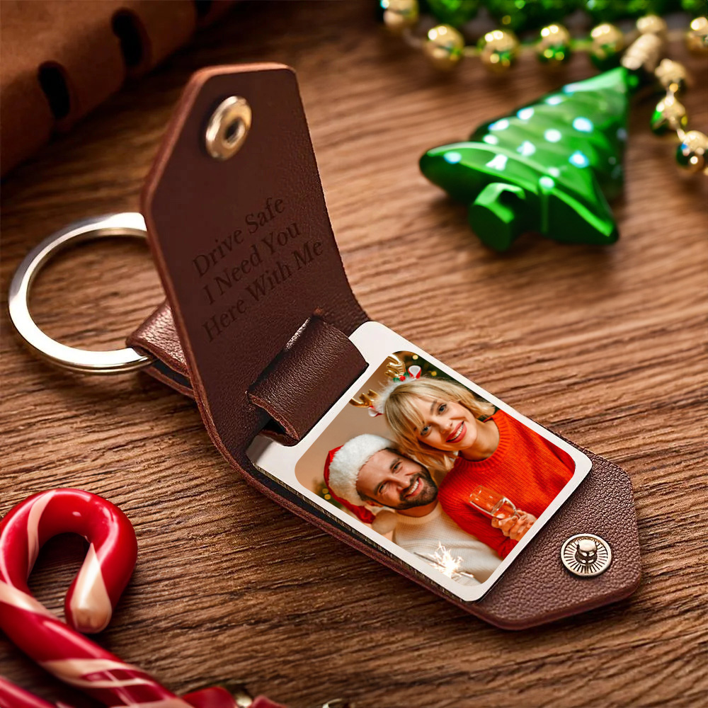Unique Personalized Anniversary Calendar Date Photo Drive Safe Keychain Engagement Date Calendar Gift Christmas Gift - soufeeluk