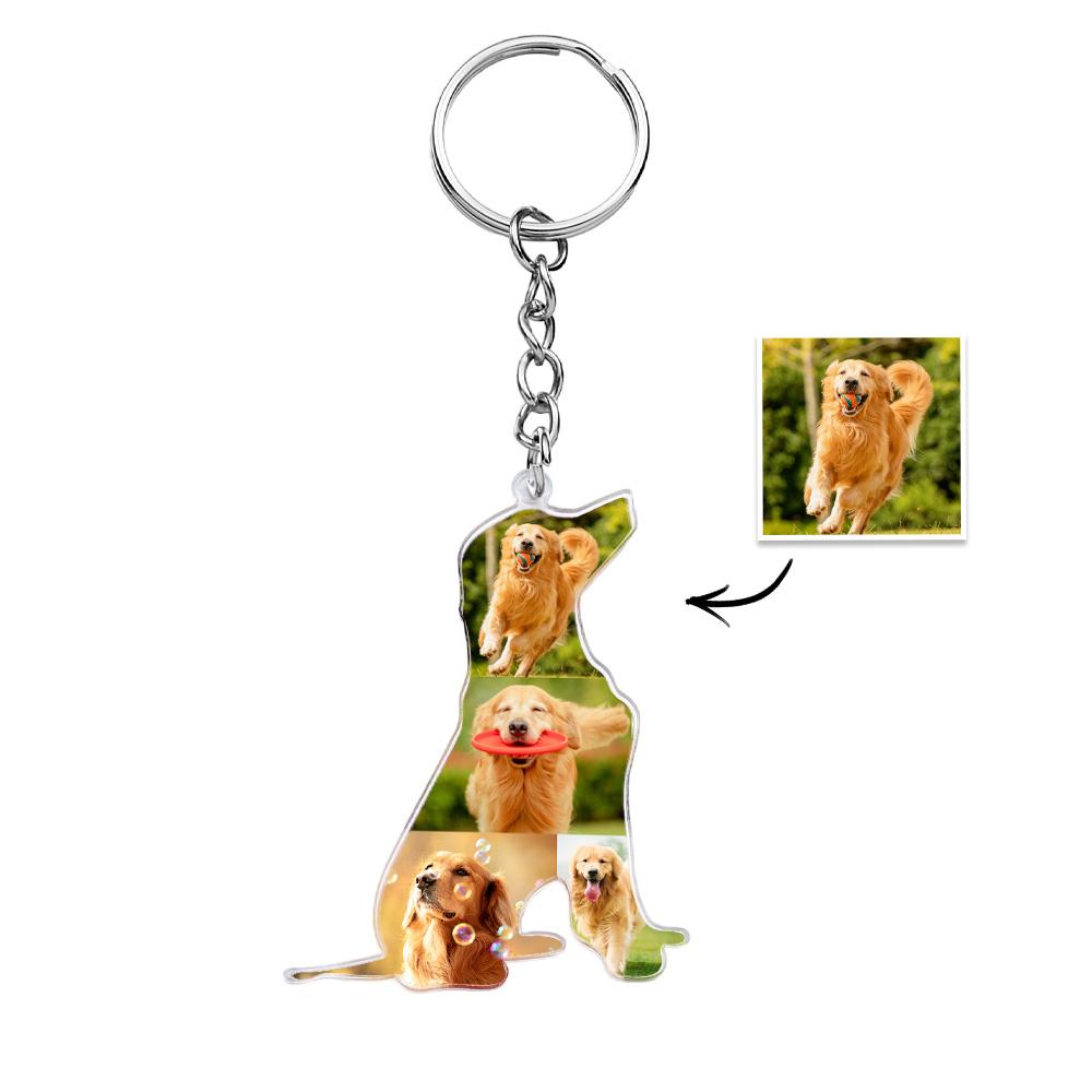 Custom Dog Collage Photo Keychain Animal Photo Key Chain Accessories Custom Gift for Dog Lover - soufeeluk