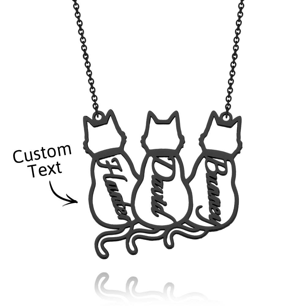 Custom Cat Necklace with Personalised Name Custom Pet Jewellery Cat Jewellery Gifts For Cat Lovers Memorials Gift - soufeeluk