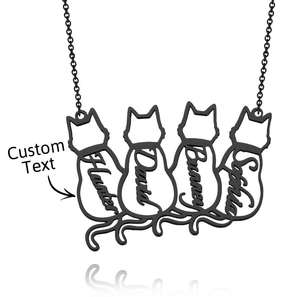 Custom Cat Necklace with Personalised Name Custom Pet Jewellery Cat Jewellery Gifts For Cat Lovers Memorials Gift - soufeeluk