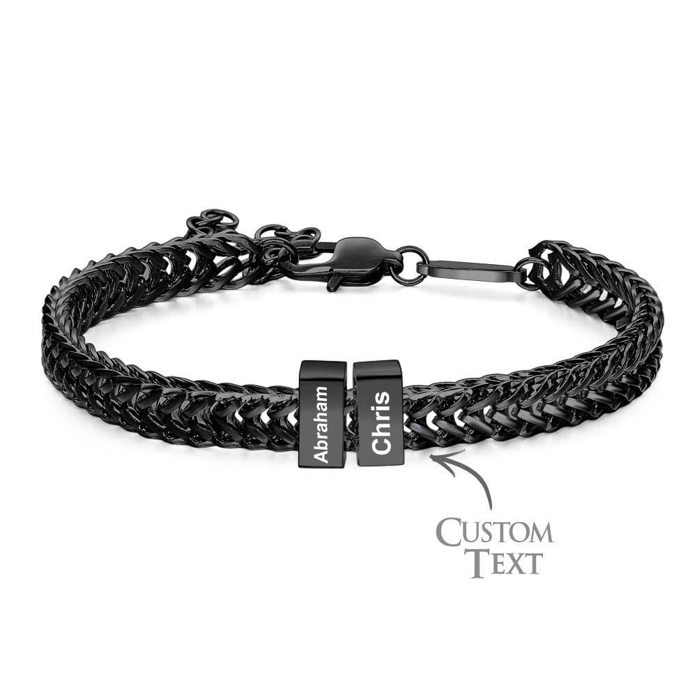 Custom Kids Name Bracelet Personalized Gifts for Dad - soufeeluk
