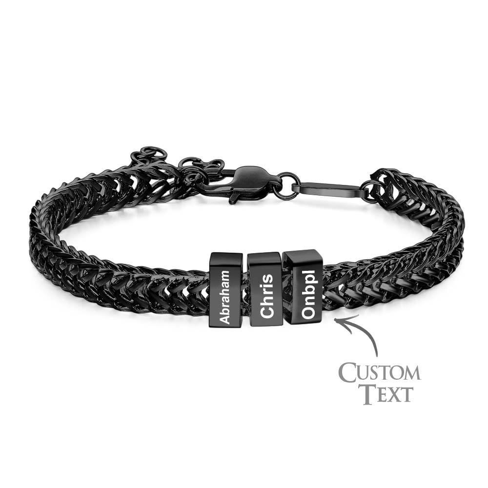 Custom Kids Name Bracelet Personalized Gifts for Dad - soufeeluk