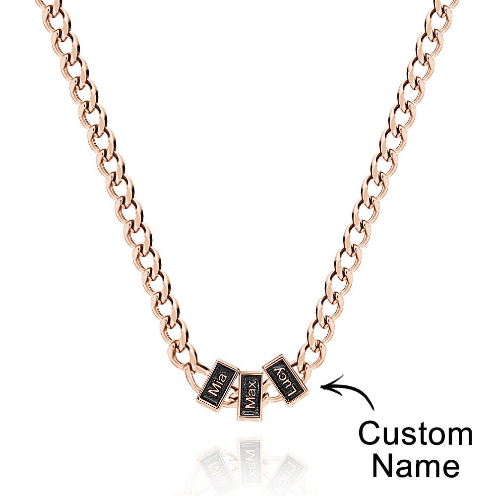 Engravable Cuban Link Chain Personalised Name Necklace Gift For Him - soufeeluk