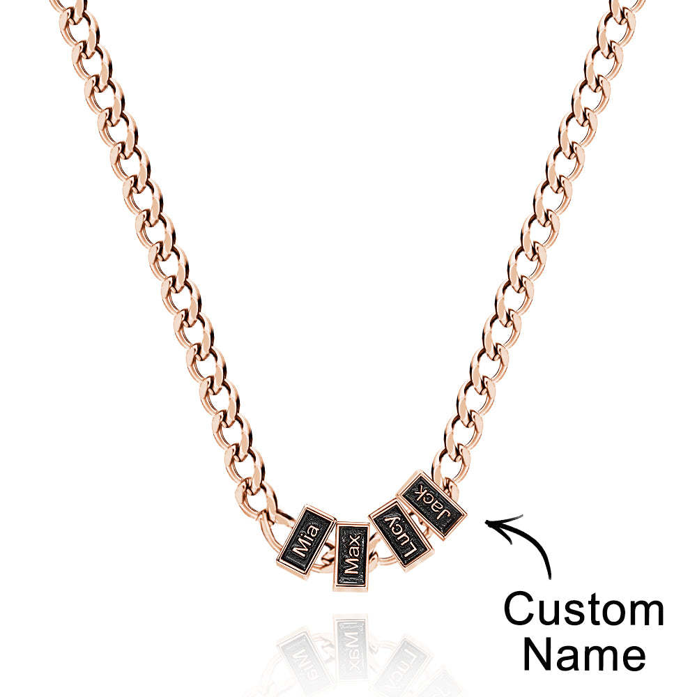 Engravable Cuban Link Chain Personalised Name Necklace Gift For Him - soufeeluk