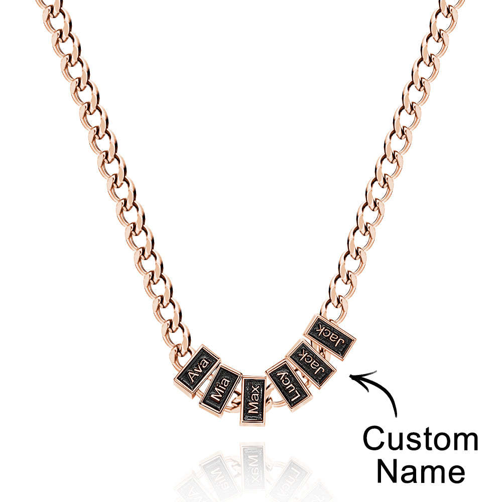 Engravable Cuban Link Chain Personalised Name Necklace Gift For Him - soufeeluk