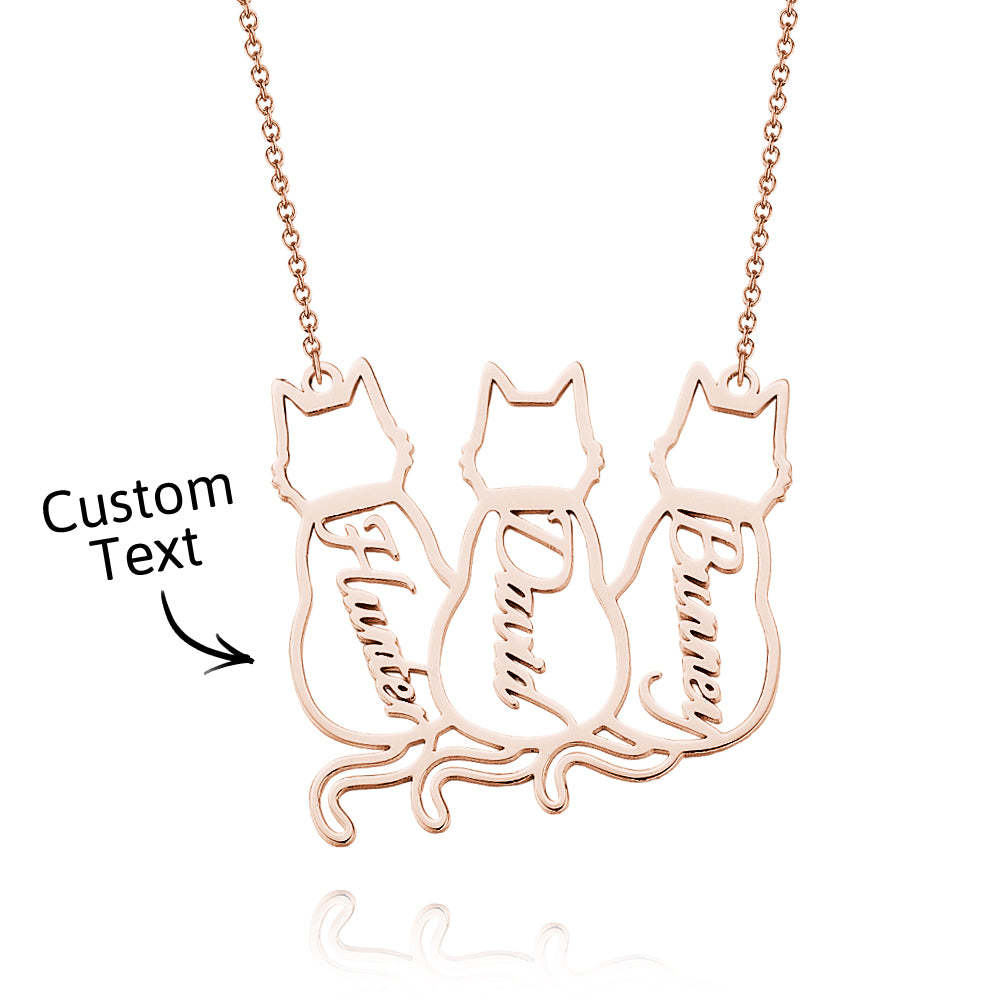 Custom Cat Necklace with Personalised Name Custom Pet Jewellery Cat Jewellery Gifts For Cat Lovers Memorials Gift - soufeeluk