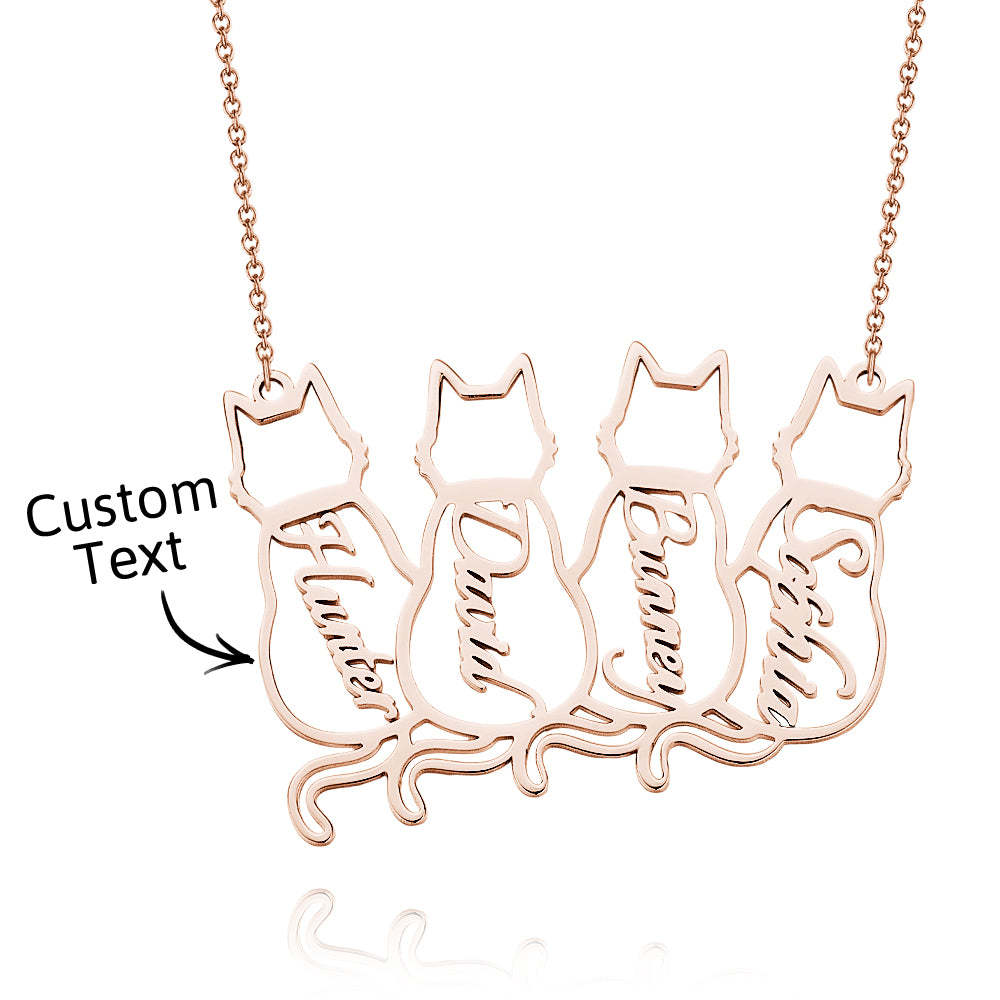 Custom Cat Necklace with Personalised Name Custom Pet Jewellery Cat Jewellery Gifts For Cat Lovers Memorials Gift - soufeeluk