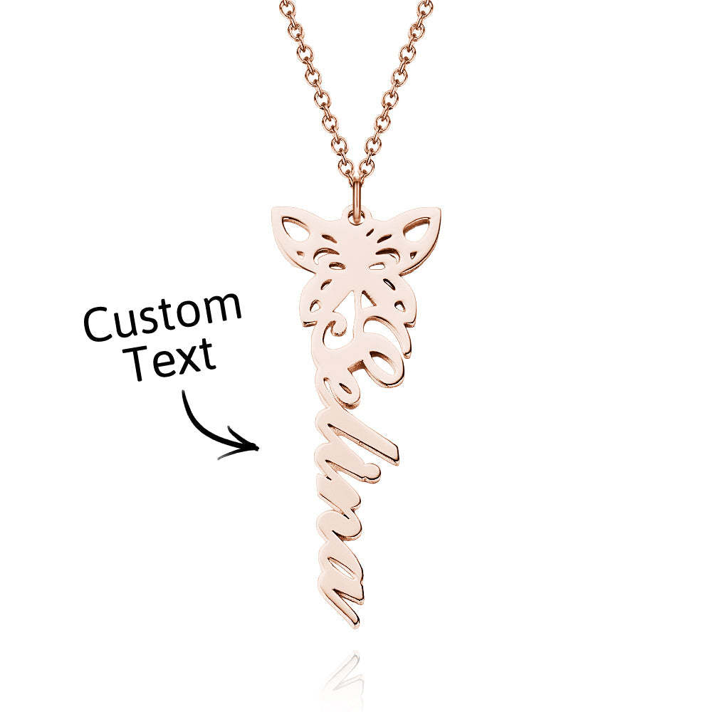 Custom Dainty Birth Butterfly Name Necklace Birthday Bridesmaid Gifts for Mom/Wife/Family/Best Friends - soufeeluk