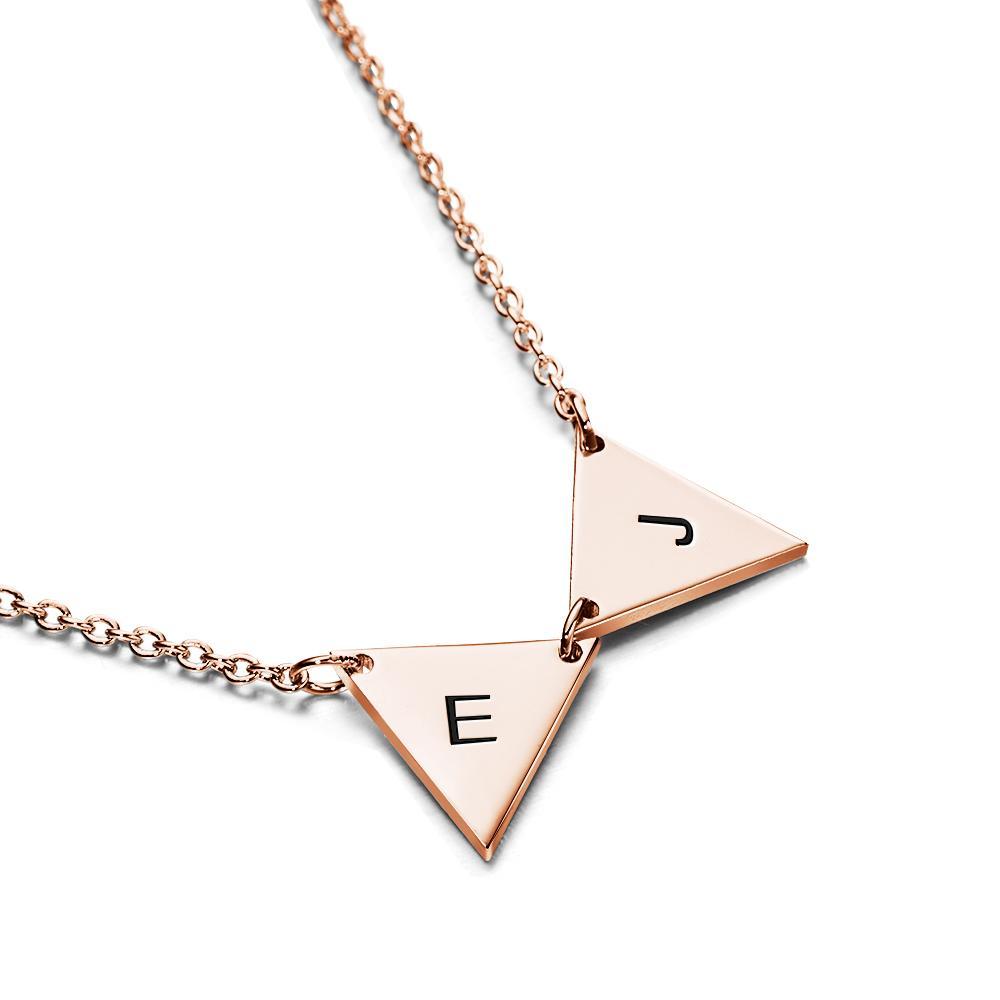 Custom Initial Triangle Necklace Triangle Tags Bridesmaid Gift Wedding Gift Best Friends Birthday Gifts for Her - soufeeluk