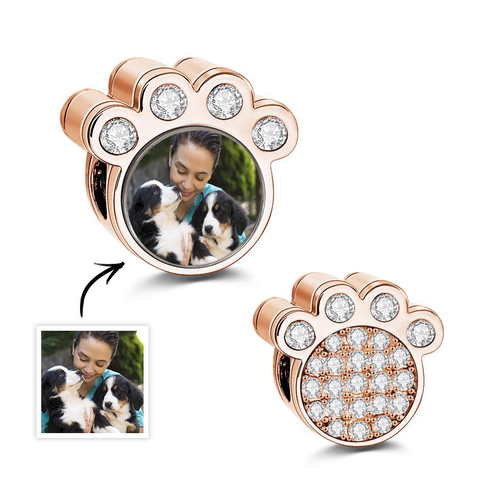 Personalised Paw Photo Charm of Bracelet Custom Picture Charm Cute Pet Photo Bead Fits Bracelet Necklace Anniversary Gift - soufeeluk