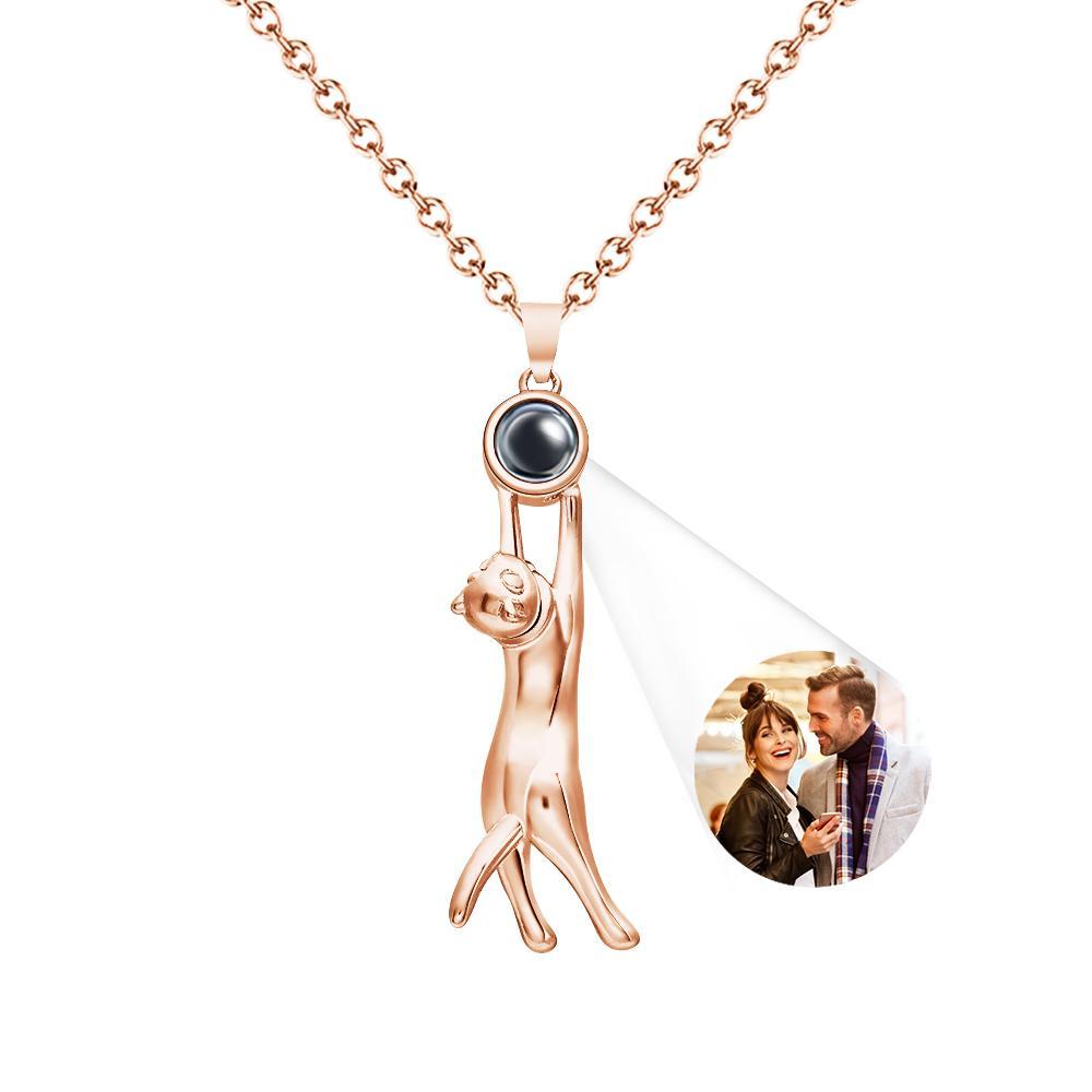 Custom Projection Necklace CuAte Cat Gift for Her - soufeeluk