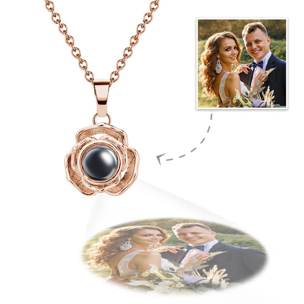 Custom Projection Necklace Creative Rose Girl Gift - soufeeluk
