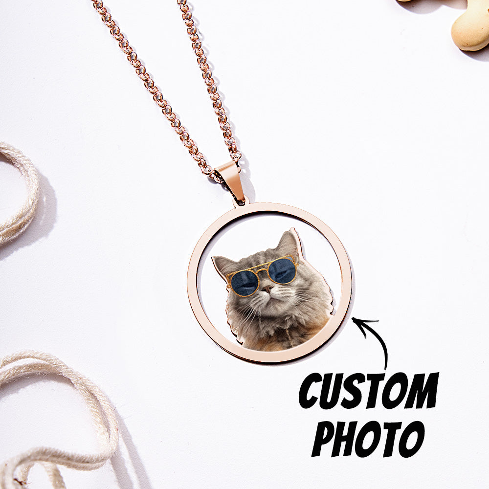 Personalized Pet Photo Necklace Gift for Pet Lover - soufeeluk