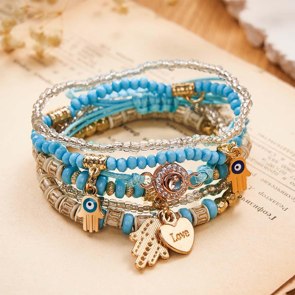 Custom Projection Bracelet Bohemia Style Stack Gift for Her - soufeeluk