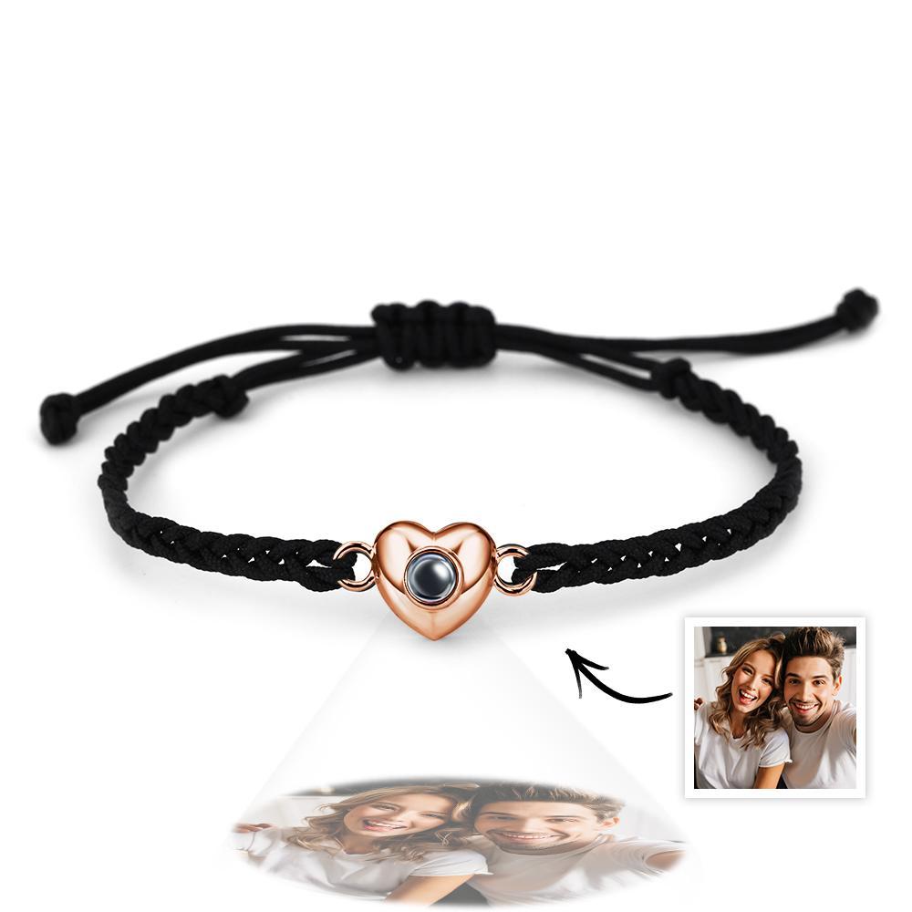 Personalised Picture Projection Bracelet with Heart Shaped Exquisite and Stylish Gift for Her - soufeeluk