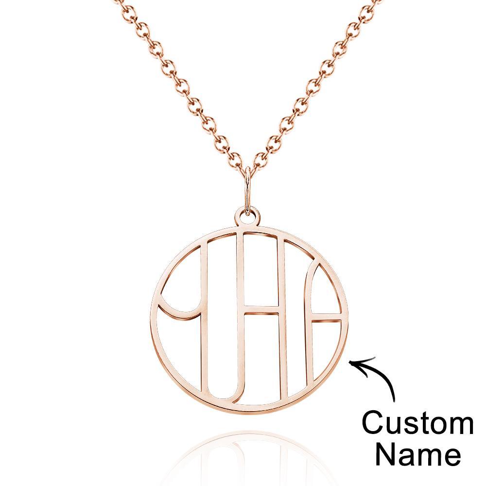 Personalised Unique Design Monogram Custom Name Logo Necklace - soufeeluk
