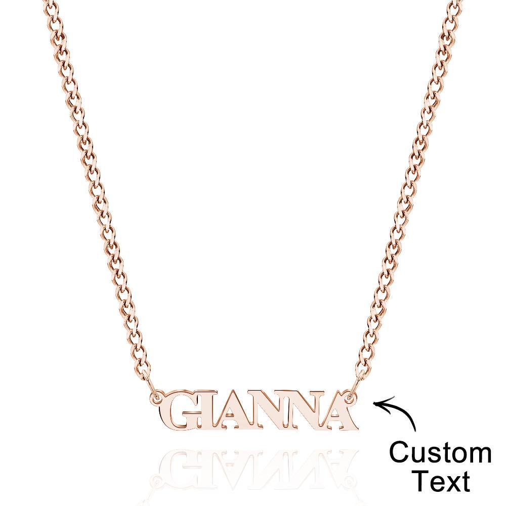 Custom Slanted Minimalist Name Necklace Dainty Couple Gift - soufeeluk