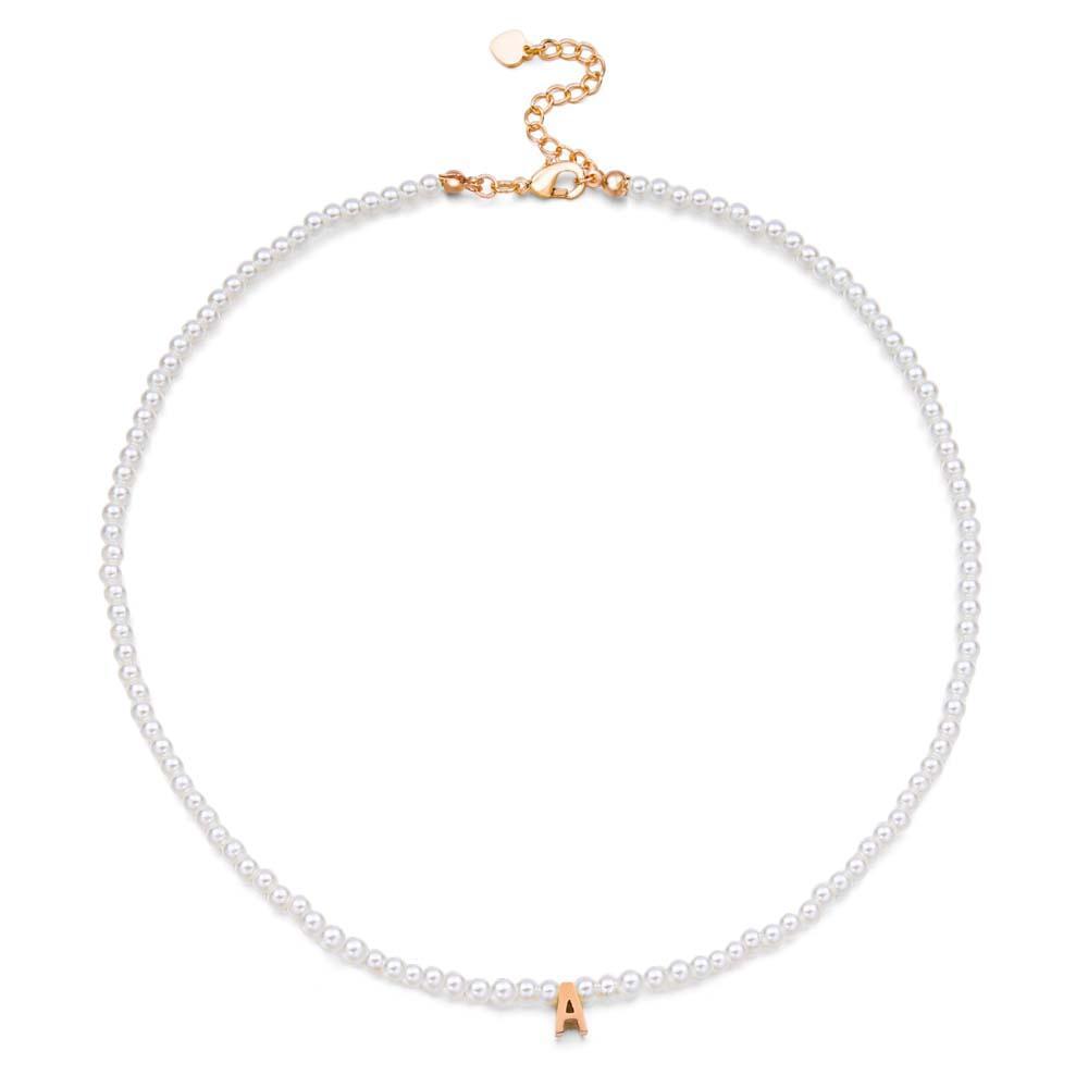 Personalised Pearl Necklace Custom Name Necklace Gift For Her - soufeeluk