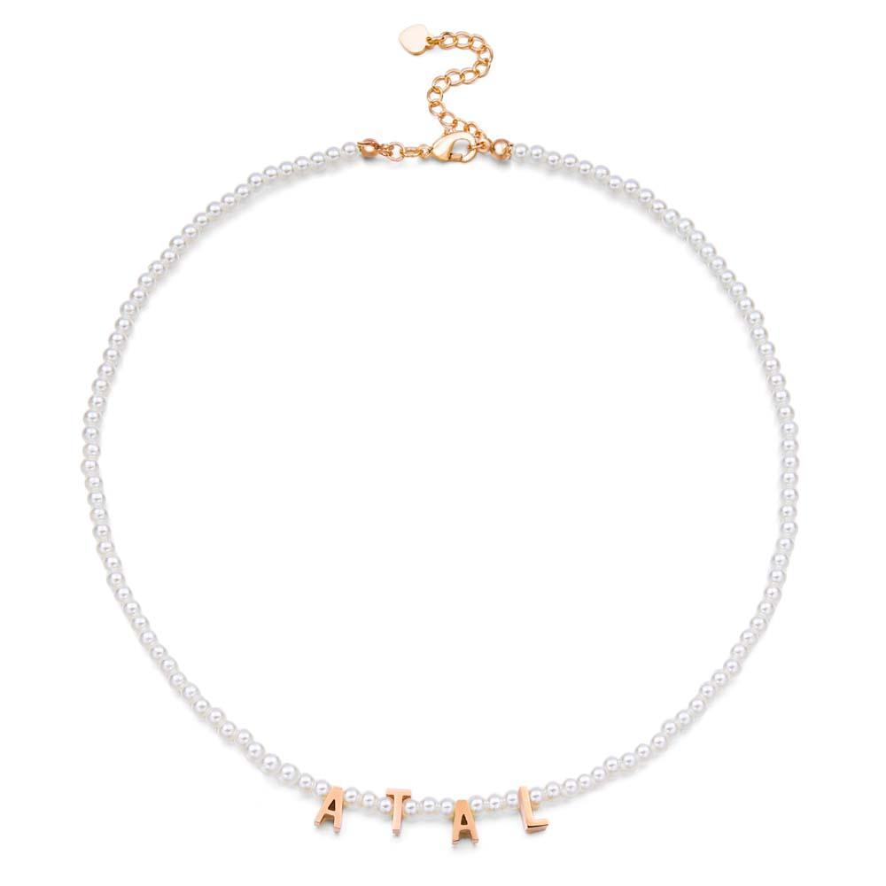Personalised Pearl Necklace Custom Name Necklace Gift For Her - soufeeluk