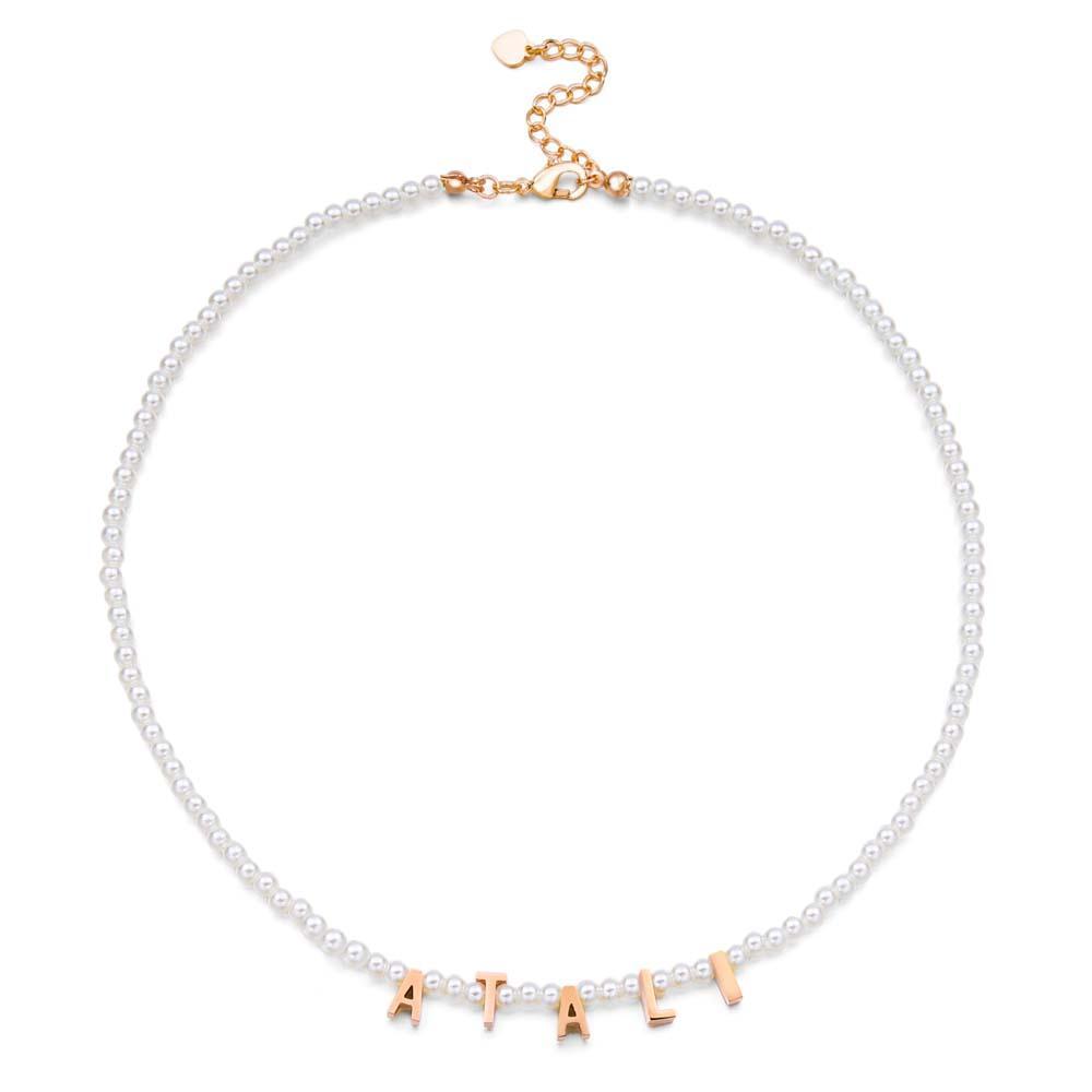 Personalised Pearl Necklace Custom Name Necklace Gift For Her - soufeeluk