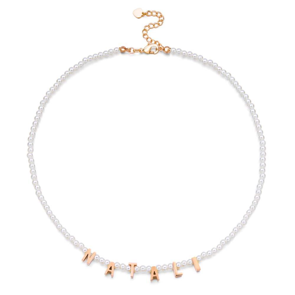 Personalised Pearl Necklace Custom Name Necklace Gift For Her - soufeeluk